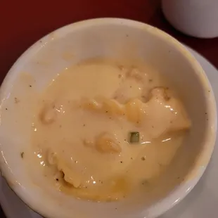 Crave Cheddar Shrimp Scampi Ravioli Soup (I've eaten half of it...)