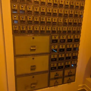 a wall of filing cabinets
