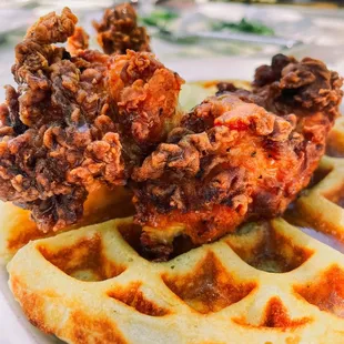 fried chicken and waffles