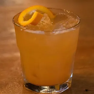 a glass of orange juice