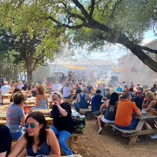 people eating and drinking