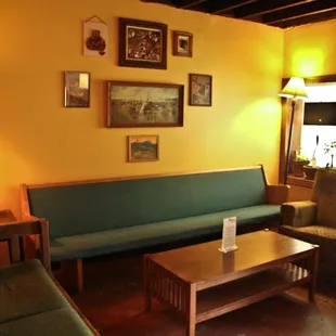 a living room with a couch and a coffee table