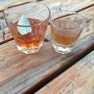 Strawberry Sage Brandy and Honey Ginger Bourbon
