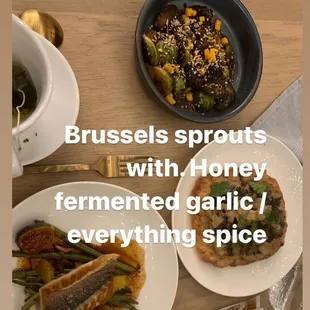 a table with a variety of dishes