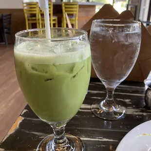 Iced matcha tea