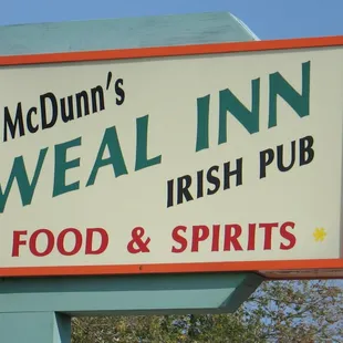 a sign for the restaurant