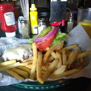 Weal Burger with Swiss and a Summer Shandy. 2nd try.