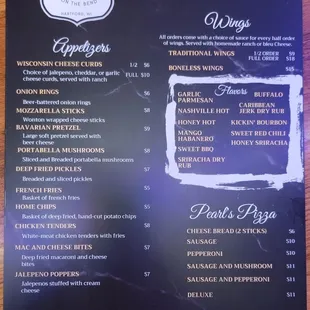 Menu as of 5/5/2023