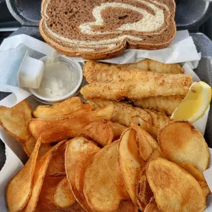 Baja breaded fish with homemade chips