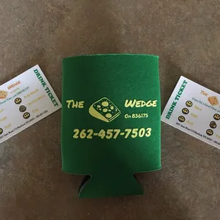 great time ordered wings &amp; poppers YUM also got these punch hole drink cards with COOZIES  YES of course my wife and I will be returning