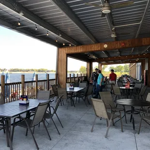 the outdoor dining area