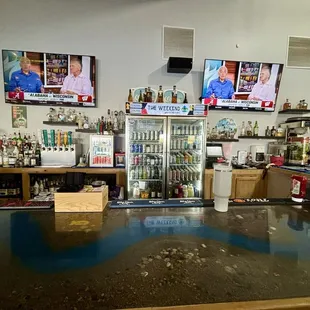 Belly up at indoor bar