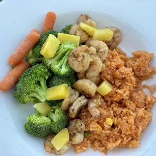 Sauté shrimp rice &amp; veggies