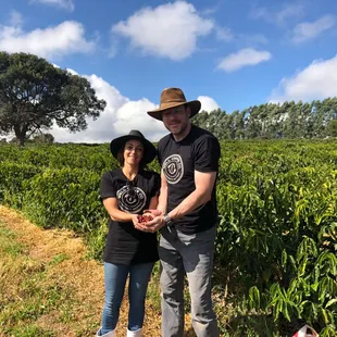 Jeff and Julia Peixoto Peters during harvest in Brazil