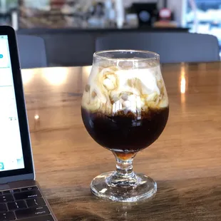 Cold brew with almond milk