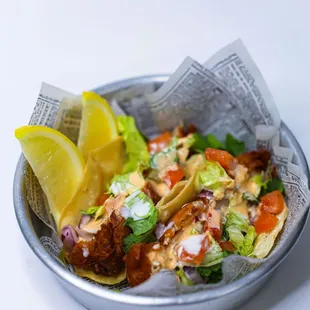 Fish Tacos with lime crema