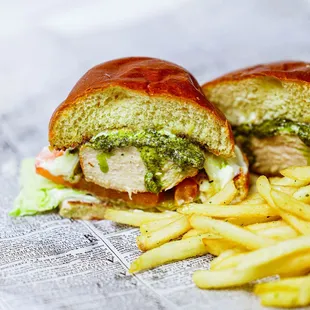 Chicken Pesto Sandwich &amp; Fries