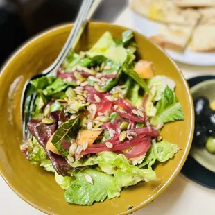 Red Lettuce Salad with Melon