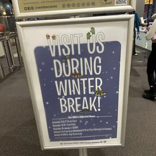 Winter break schedule