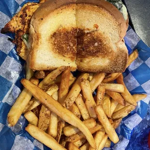 Chicken spinach and artichoke sandwich
