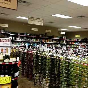 Large selection of local beer and lots of wine.