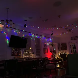 the atmosphere inside was everything- they decorated for the holidays!