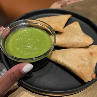 Tetelas with tasty sauce!