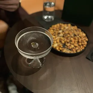 Martini and Salted Corn Nuts