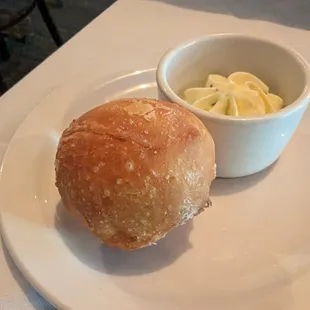 The hot beignets were served with herb garlic butter. They were such a treat.
