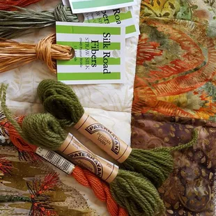 Check out this wool and silk yarn for tassels on my pillows.