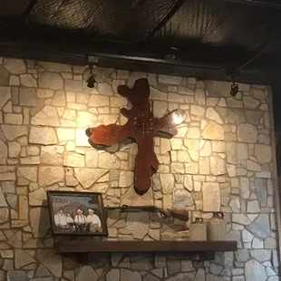 a cross on the wall