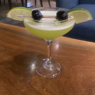 Comic-Con drink - Yodatini. So cute! A bit strong for me but not the hubby.