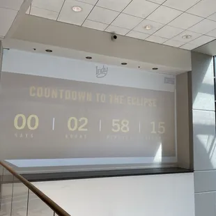 Countdown to the eclipse in the lobby