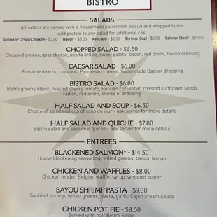 Page 1 of MENU as of Jan 12, 2023