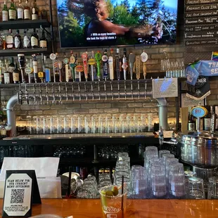 Bar area with taps and Bloody Mary