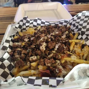 Loaded fries with beef