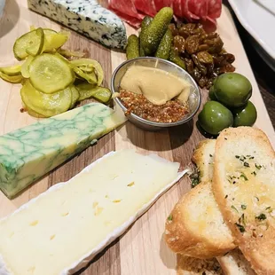 Ploughmans... tasty cheeses, pickles and salami with mustards for accompaniment