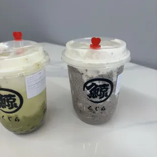 Matcha and Oreo milk tea