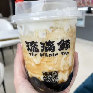 Crème brûlée Brown sugar  with boba