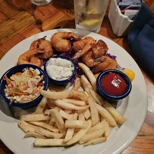 Tempura Shrimp Dinner with Fries &amp; Slaw