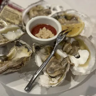 OYSTERS ON THE HALF SHELL* would be better with the clear sauce