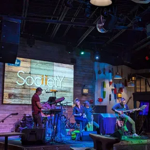 The society band playing at the big stage