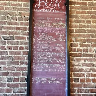 Craft beer list
