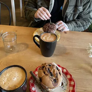 Double Chocolate Muffin, Gluten Free Blueberry Muffin *so yummy, Bullet Proof Coffee and Cinnamon White Chocolate Almond Milk Mocha