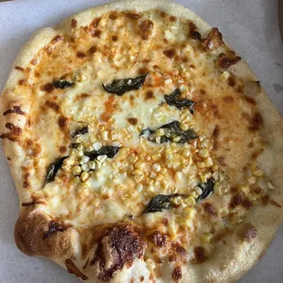 Friday night summer corn pizza special so good!
