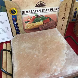 Himalayan Salt blocks, shakers, and bag of salt.