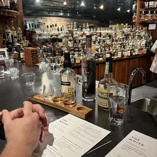 Bourbon flight chosen by the owner. My husband found a new favorite to add to his list.