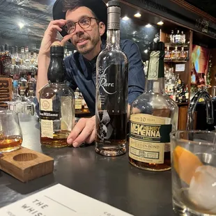 Owner telling us all about the chosen bourbons, and empty glass that held an outstanding old fashioned.
