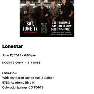 a ticket for lonestar