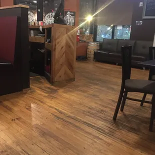 the inside of a restaurant